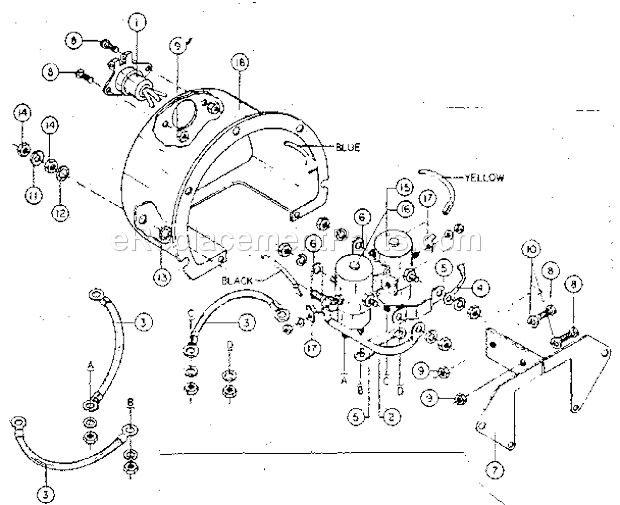 Solenoid Assembly Parts Diagram and Parts List for 3920  Craftsman Hoist & Winch