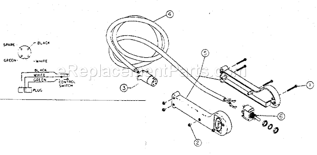 282001 Switch Assembly Diagram and Parts List for 3920  Craftsman Hoist & Winch