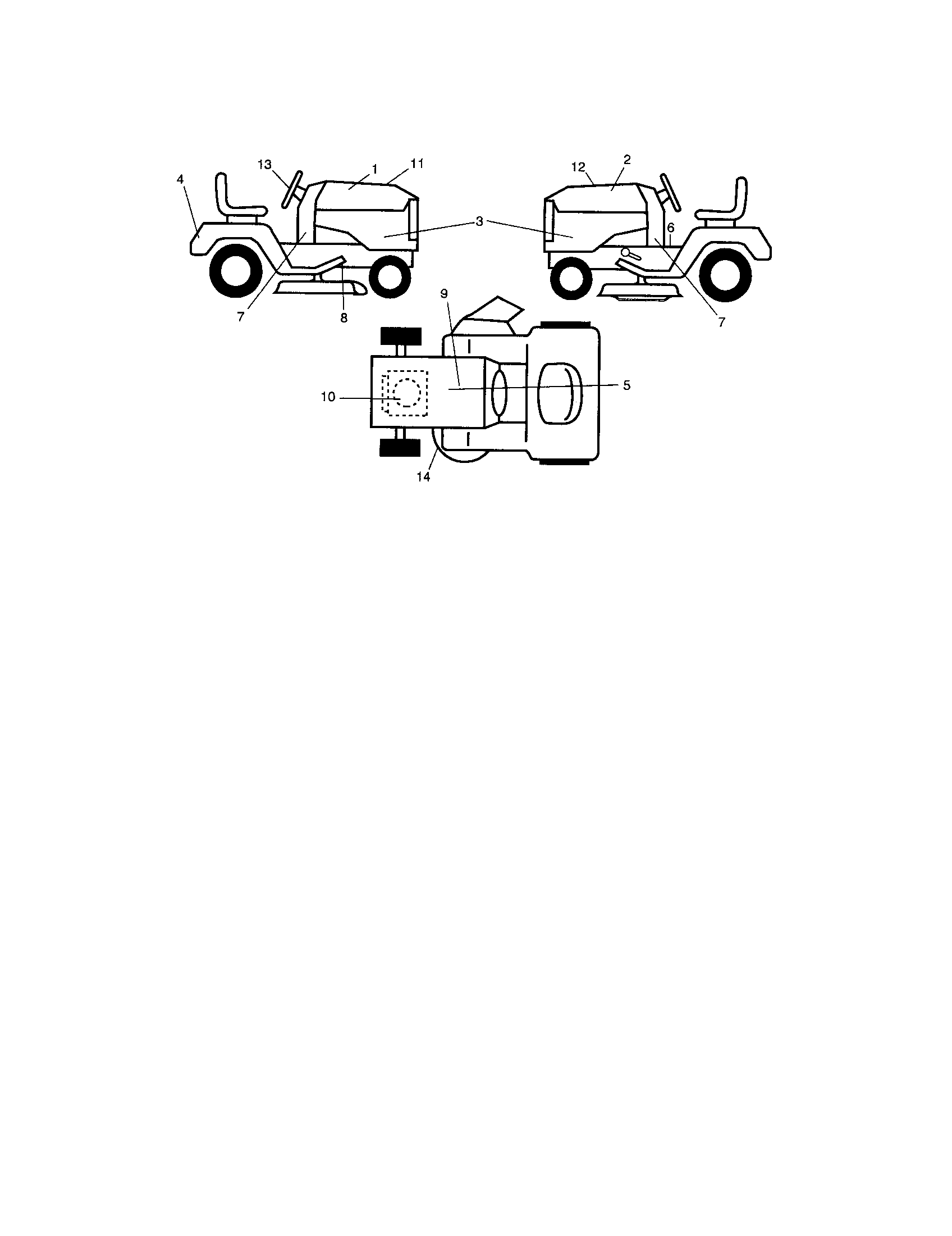 Decals Diagram and Parts List for 917287261  Craftsman Lawn Tractor