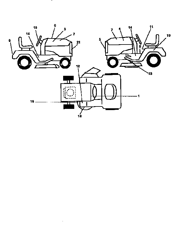 Decals Diagram and Parts List for 917258503  Craftsman Lawn Tractor