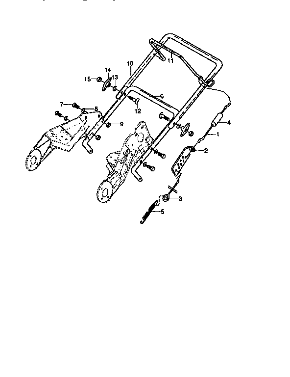 Handle Assembly Diagram and Parts List for 536884570  Craftsman Snow Blower