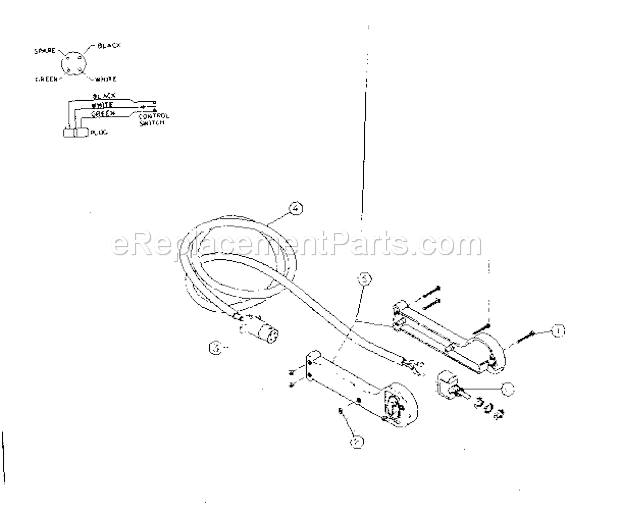 Switch Assembly Parts Diagram and Parts List for 3936  Craftsman Hoist & Winch