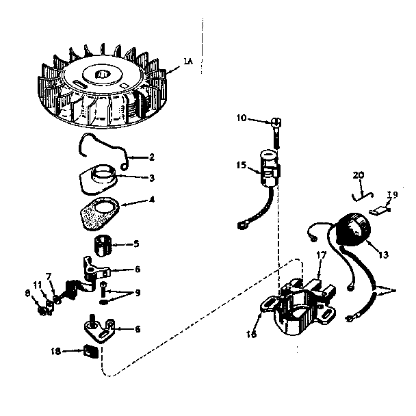 Magneto No. 610693a Diagram and Parts List for 143171092  Craftsman Engine