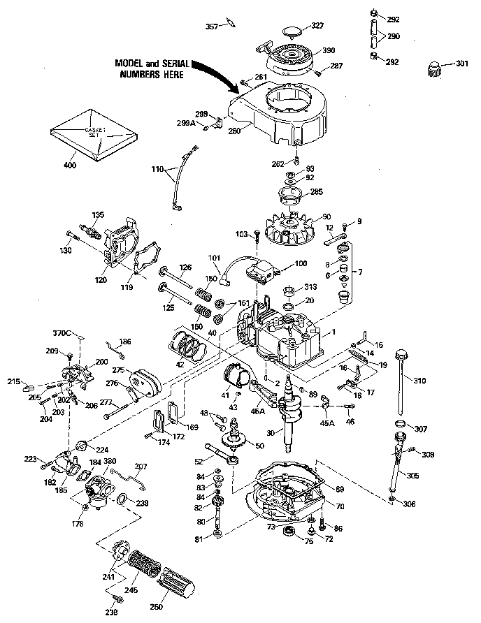 Replacement Parts Diagram and Parts List for 143414472  Craftsman Engine