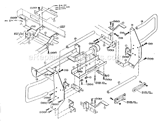 Unit Diagram and Parts List for 3958  Craftsman Hoist & Winch