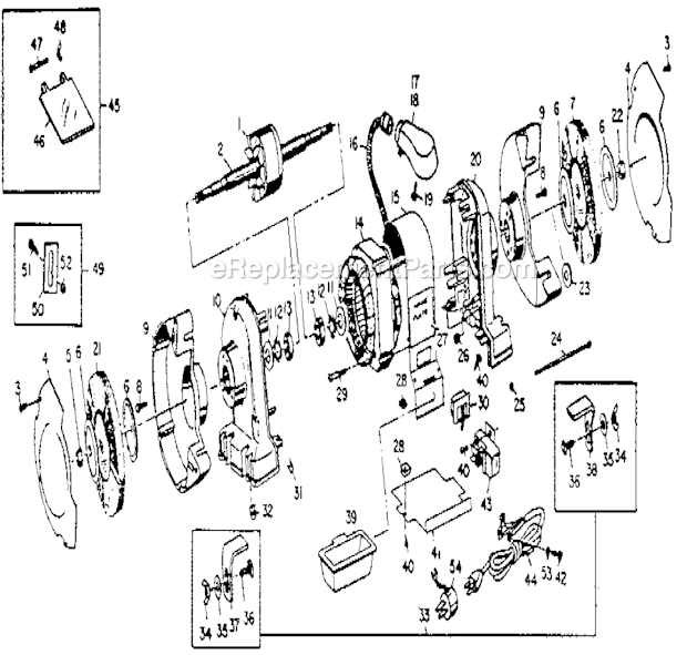 Page A Diagram and Parts List for 39719581  Craftsman Angle Grinder