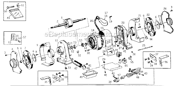 Page A Diagram and Parts List for 39719591  Craftsman Bench Grinder