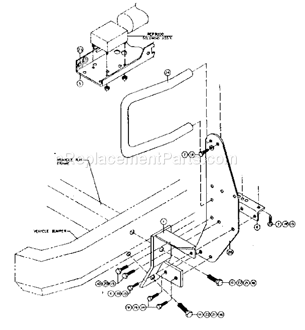 Bracket Assembly Diagram and Parts List for 3971  Craftsman Hoist & Winch