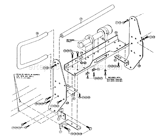 Unit Diagram and Parts List for 3973  Craftsman Hoist & Winch