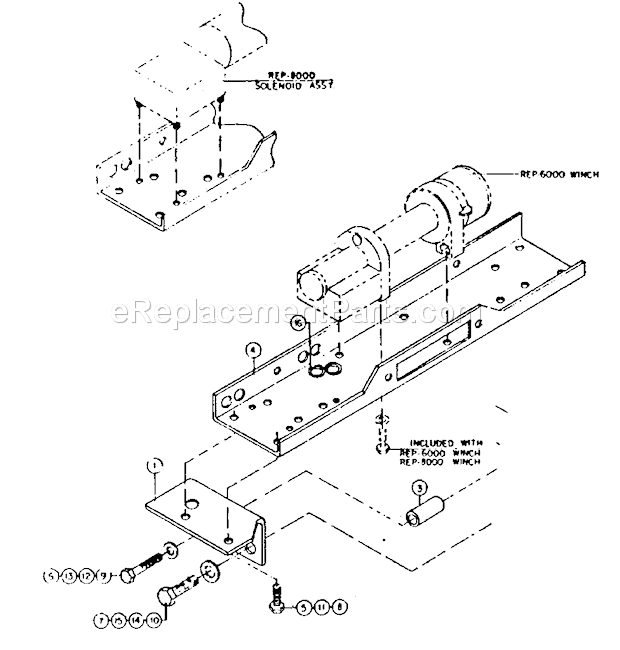 Unit Diagram and Parts List for 3974  Craftsman Hoist & Winch