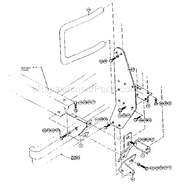 Bracket Assembly Diagram and Parts List for 3976  Craftsman Hoist & Winch