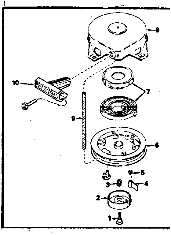 Rewind Starter No. 590537 Diagram and Parts List for 200692122  Craftsman Engine