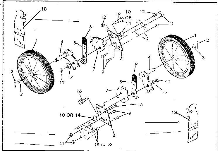 Wheel Assembly Diagram and Parts List for 917337211  Craftsman Lawn Tractor