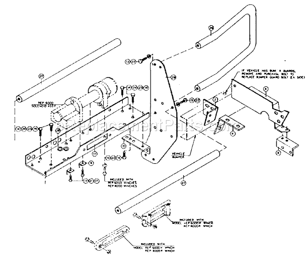 Unit Diagram and Parts List for 3995  Craftsman Hoist & Winch