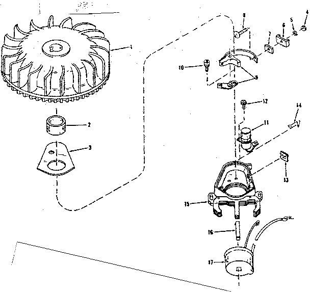 Magneto Diagram and Parts List for 143102051  Craftsman Engine