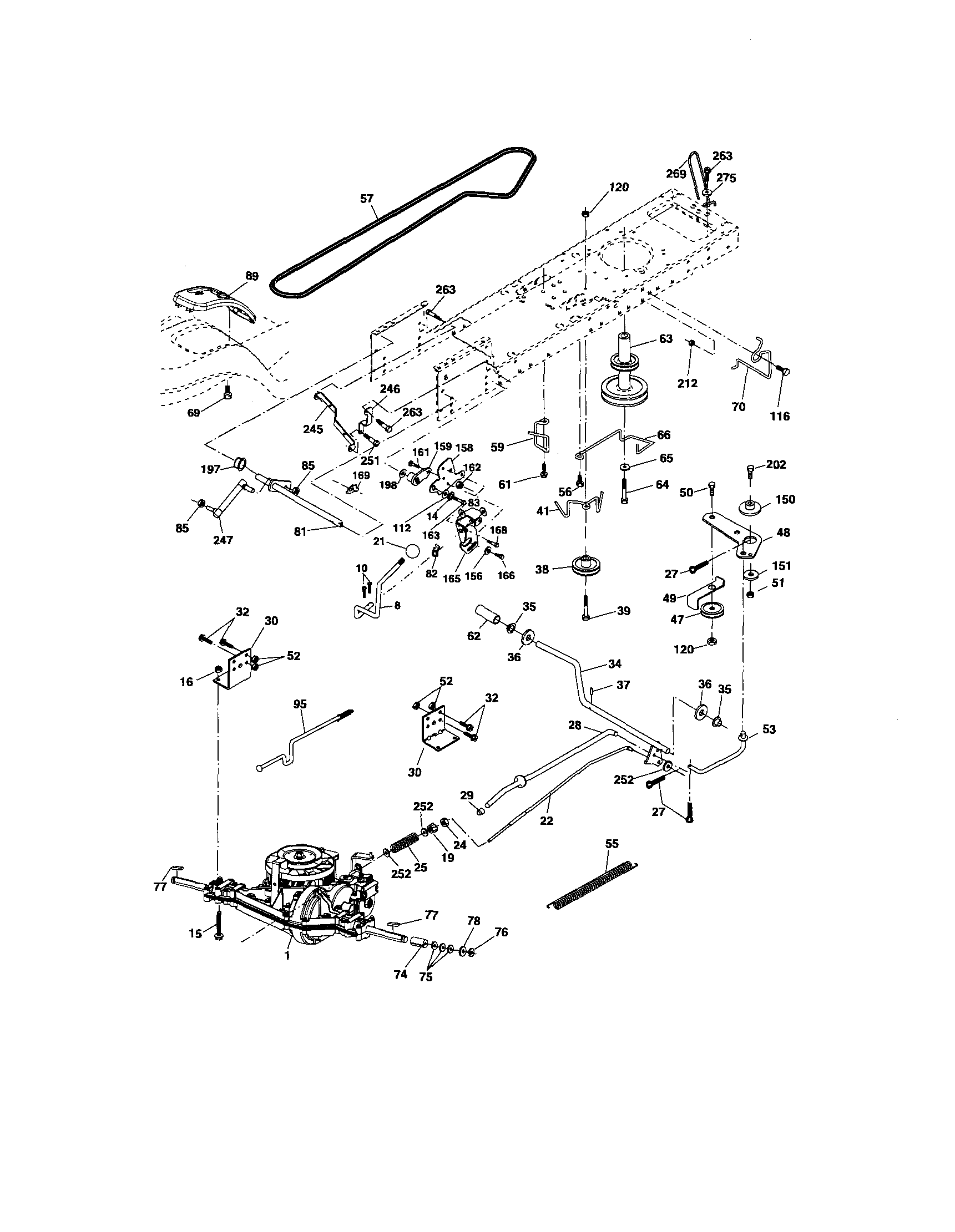 Ground Drive Diagram and Parts List for 917276782  Craftsman Lawn Tractor