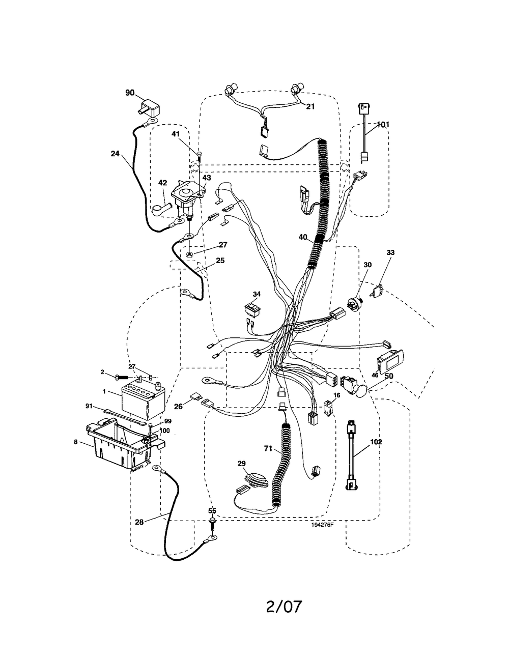 Diagram Diagram and Parts List for 917276905 Type 0 Craftsman Lawn Tractor