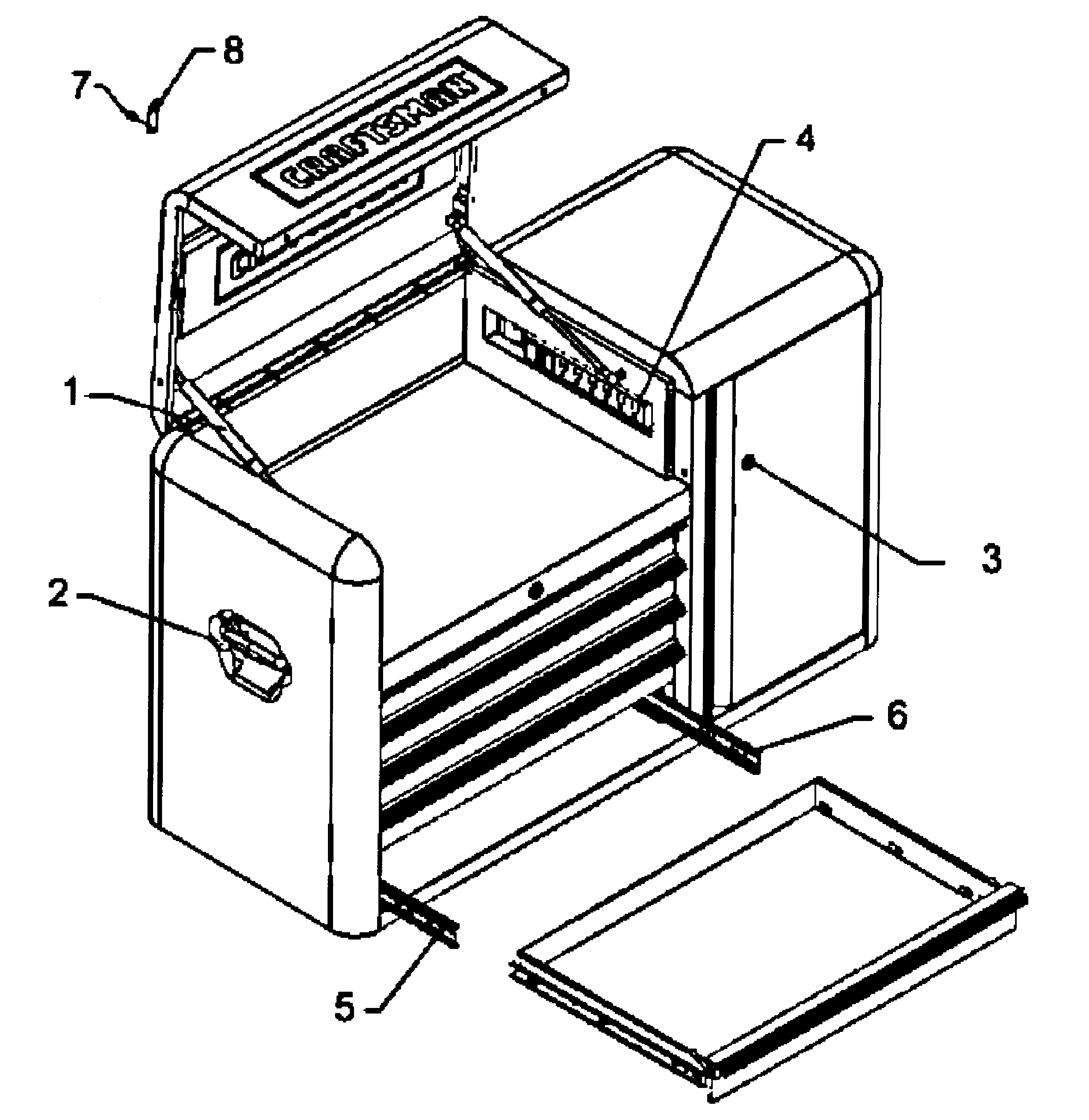 Tool Chest Diagram and Parts List for 12029685  Craftsman Tool Stand & Cart