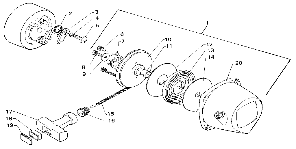 Starter Assembly No.8777-00 Diagram and Parts List for 23489641  Craftsman Trimmer