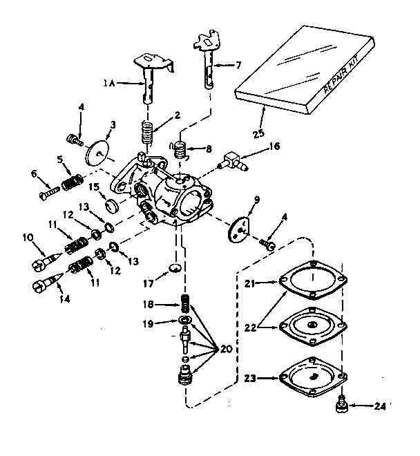 Carburetor No. 630986 Diagram and Parts List for 143164202  Craftsman Engine