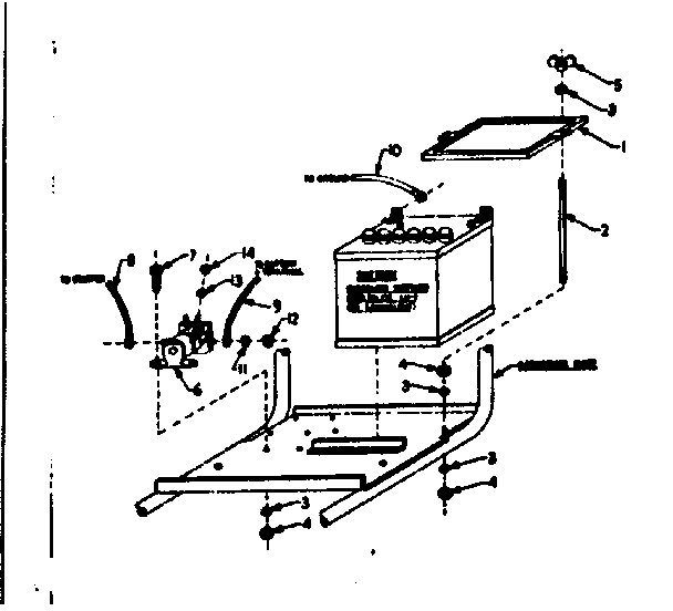 Battery Mounting Assembly Diagram and Parts List for 580320865  Craftsman Engine