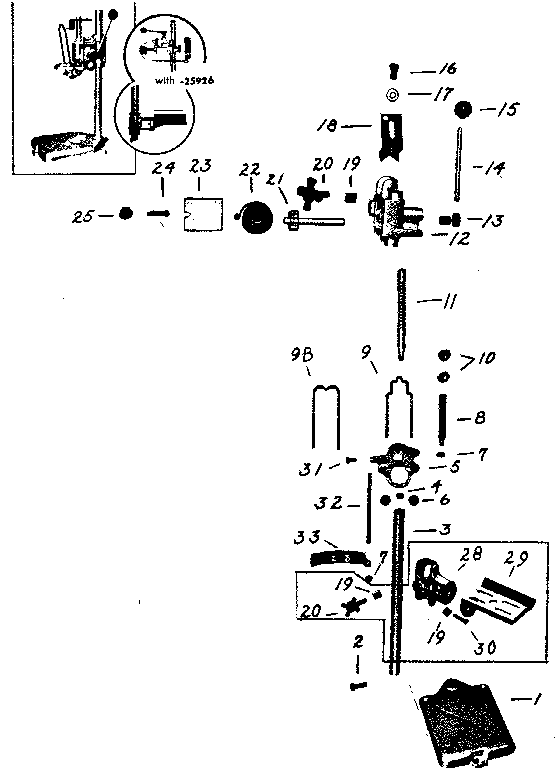 Unit Parts Diagram and Parts List for 33525926  Craftsman Electric Drill