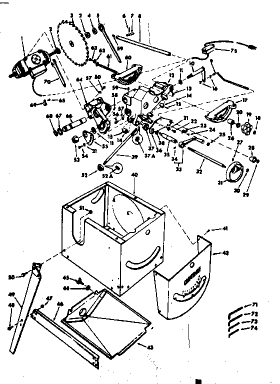 Base Assembly Diagram and Parts List for 11329954  Craftsman Power Motor