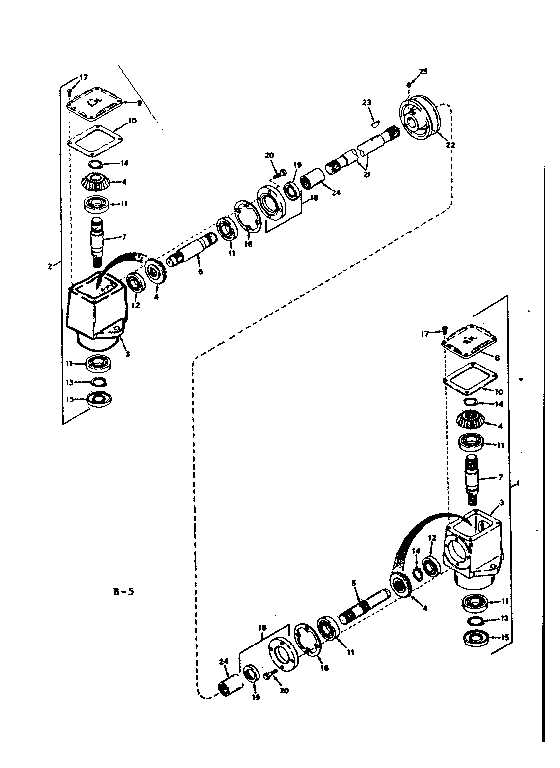 Right Angle Drive Diagram and Parts List for 13181364  Craftsman Lawn Mower