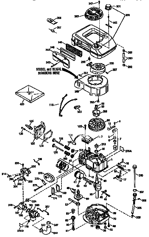 Replacement Parts Diagram and Parts List for 143434472  Craftsman Engine