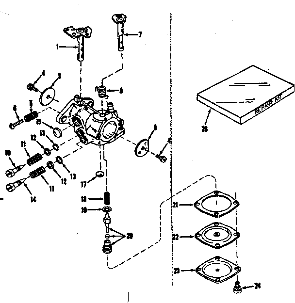 Carburetor No. 29928 (power Products #0234-07) Diagram and Parts List for 143104050  Craftsman Engine