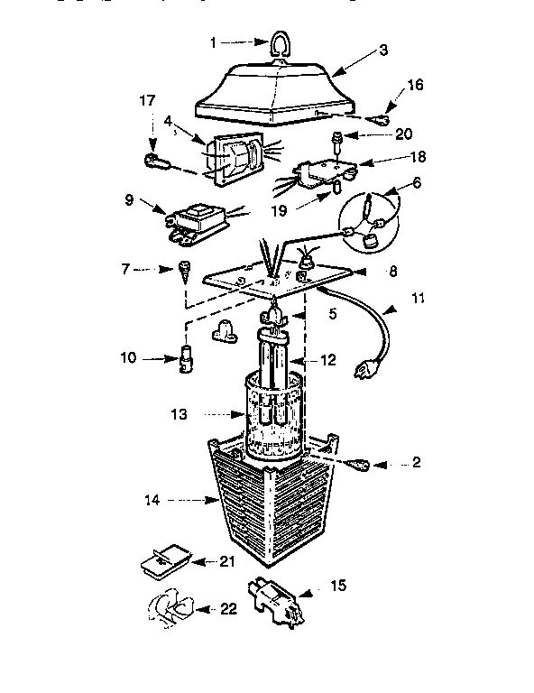 Replacement Parts Diagram and Parts List for 83314044  Craftsman Lighting