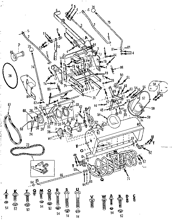 Replacement Parts Diagram and Parts List for 91780470  Craftsman Snow Blower