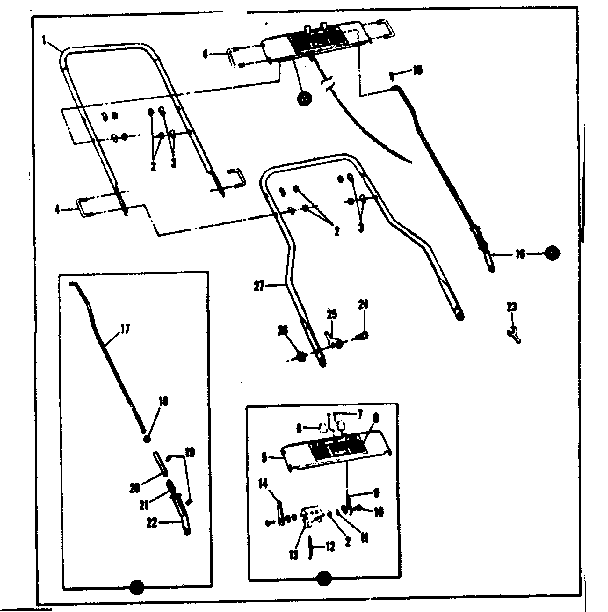 Handle Assembly Diagram and Parts List for 53681893  Craftsman Lawn Mower