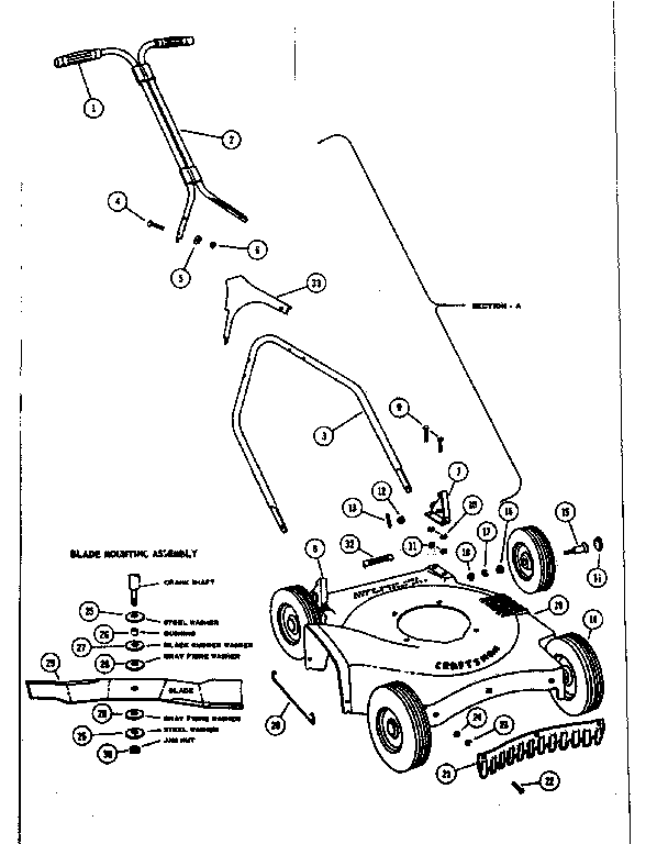 Replacement Parts Diagram and Parts List for 13181192  Craftsman Lawn Mower