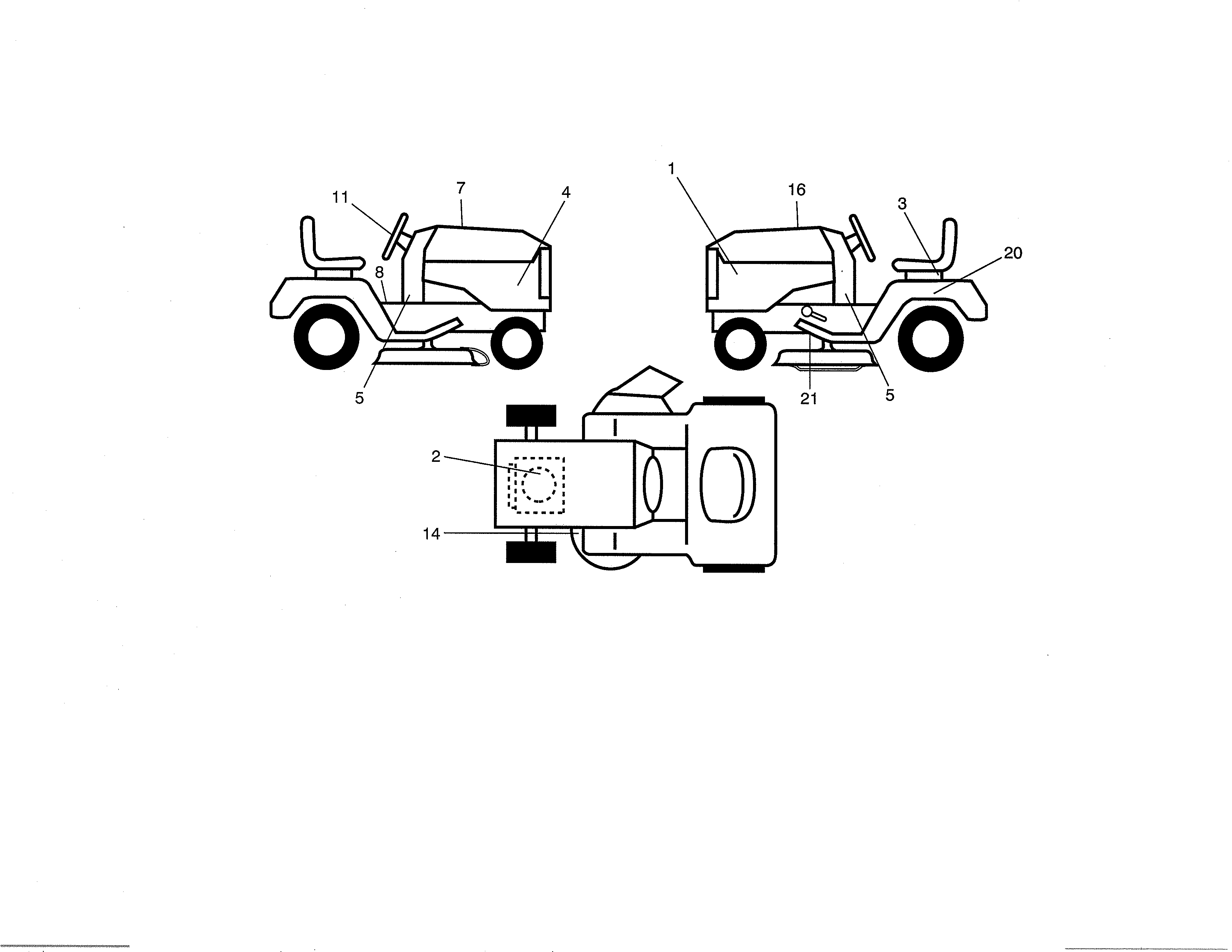 Decals Diagram and Parts List for 917289071  Craftsman Lawn Tractor