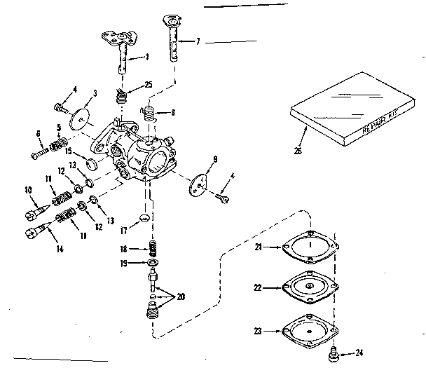 Carburetor No. 29780 Diagram and Parts List for 14366250  Craftsman Engine