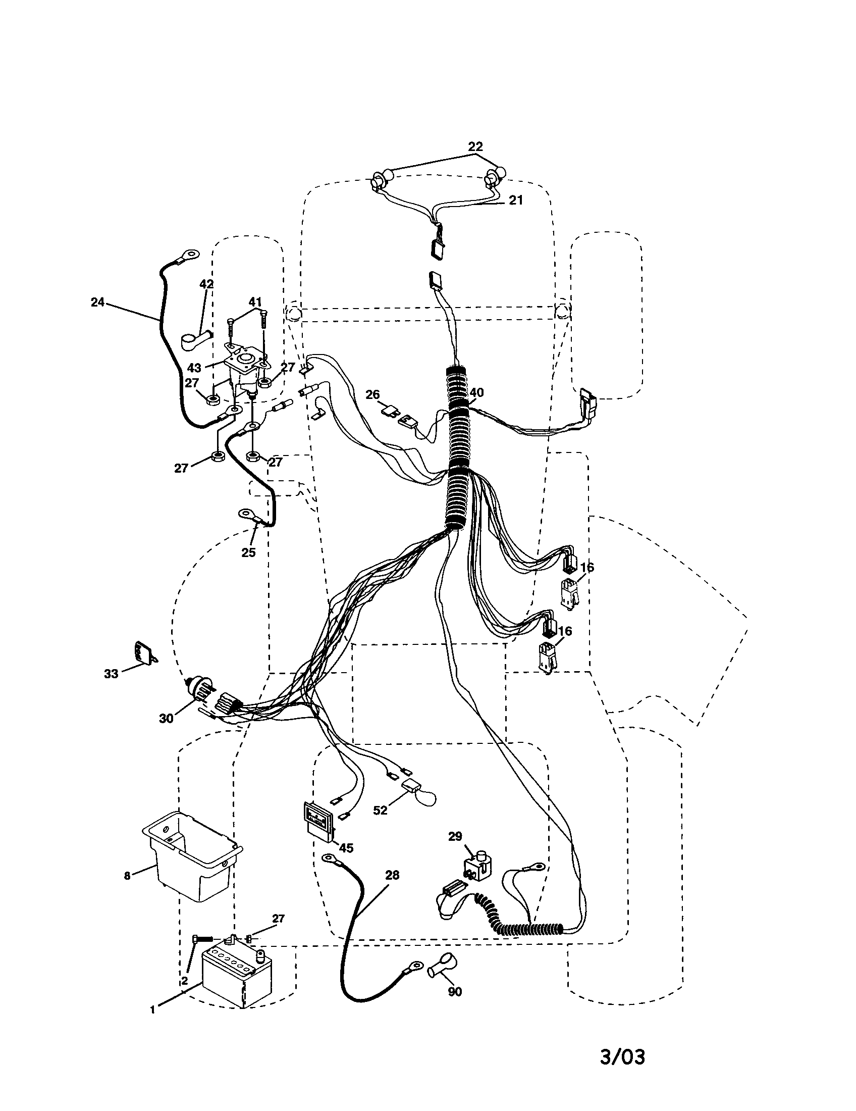Electrical Diagram and Parts List for 917277190  Craftsman Lawn Tractor