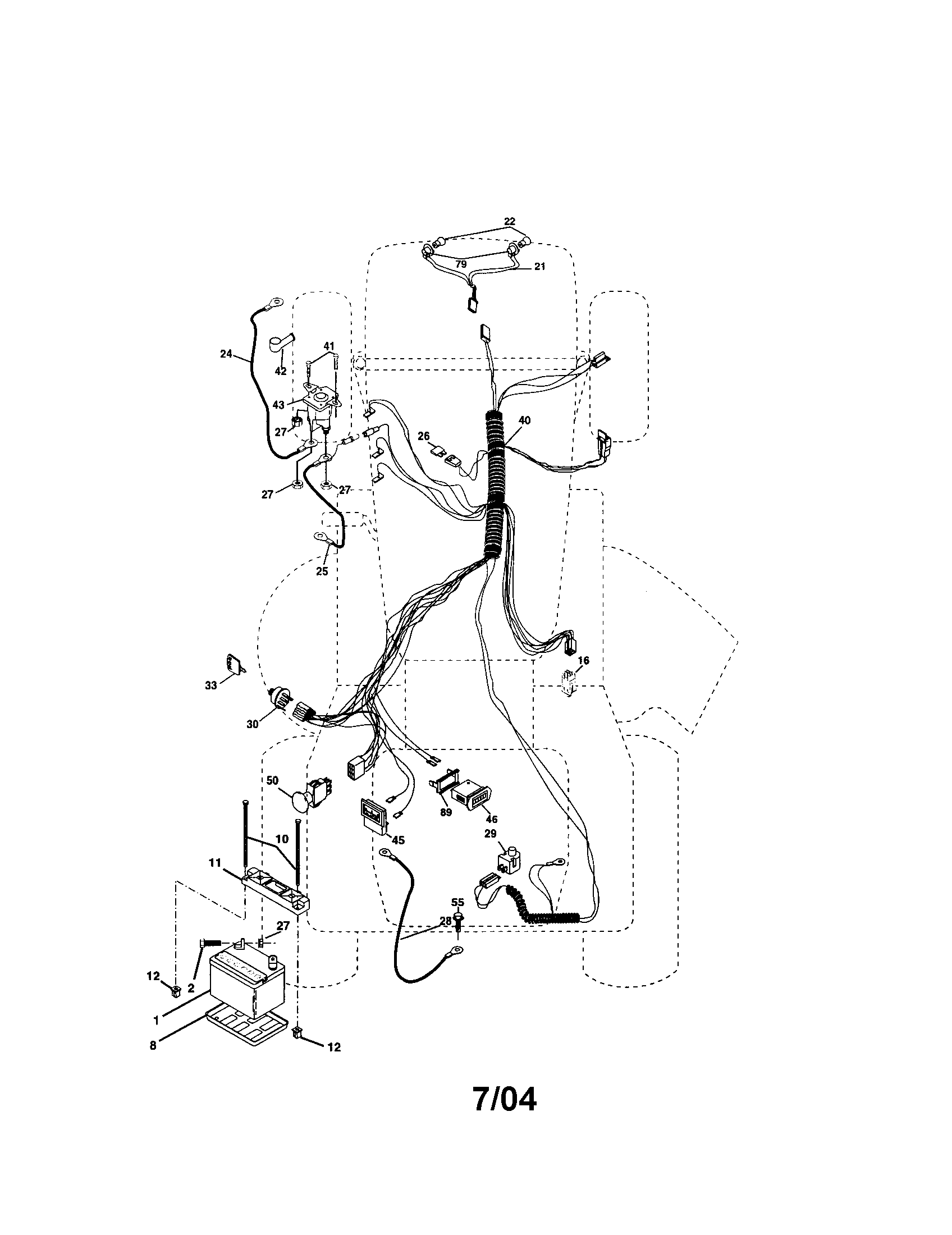 Electrical Diagram and Parts List for 917274032  Craftsman Lawn Tractor