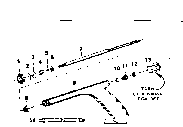 Pistol grip spray gun Diagram and Parts List for 1072  Craftsman Sprayer