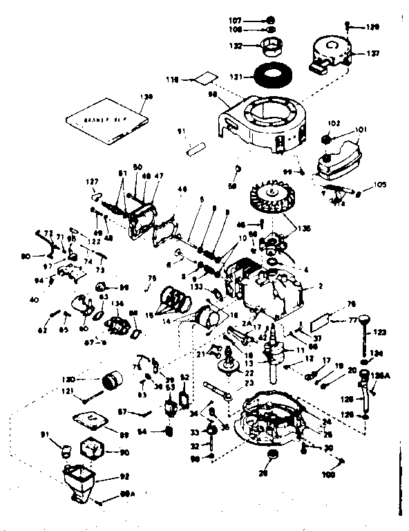 Unit Parts Diagram and Parts List for 143234262  Craftsman Engine