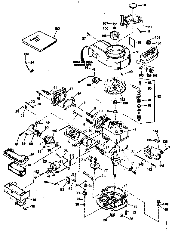 Engine Diagram and Parts List for 143384392  Craftsman Engine