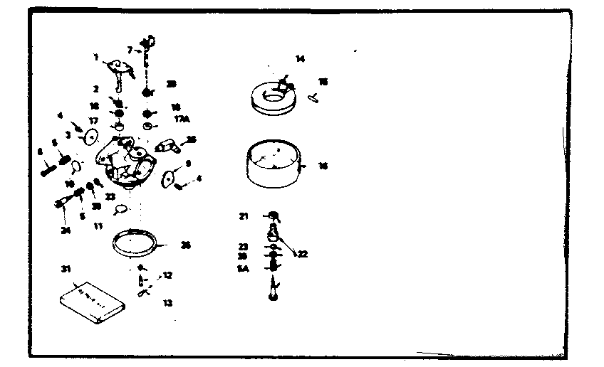 Carburetor Diagram and Parts List for 143364152  Craftsman Engine