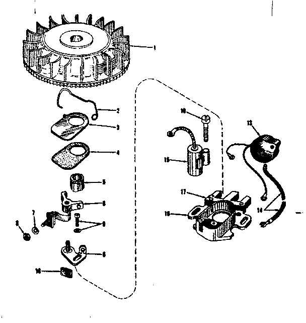 Magneto (phelon F-3220-g) Diagram and Parts List for 14314351V  Craftsman Engine
