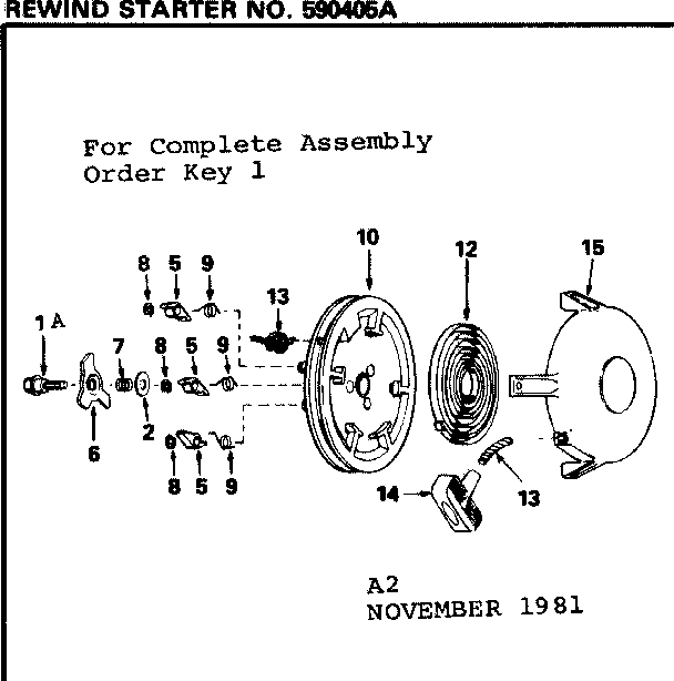 Rewind Starter Diagram and Parts List for 143712032  Craftsman Engine