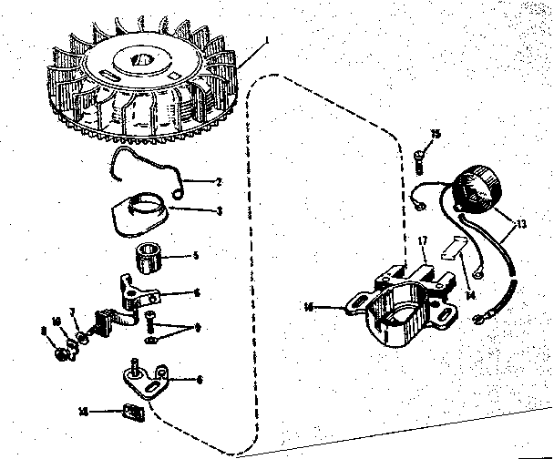 Magneto No. 610666 Diagram and Parts List for 143122222  Craftsman Engine
