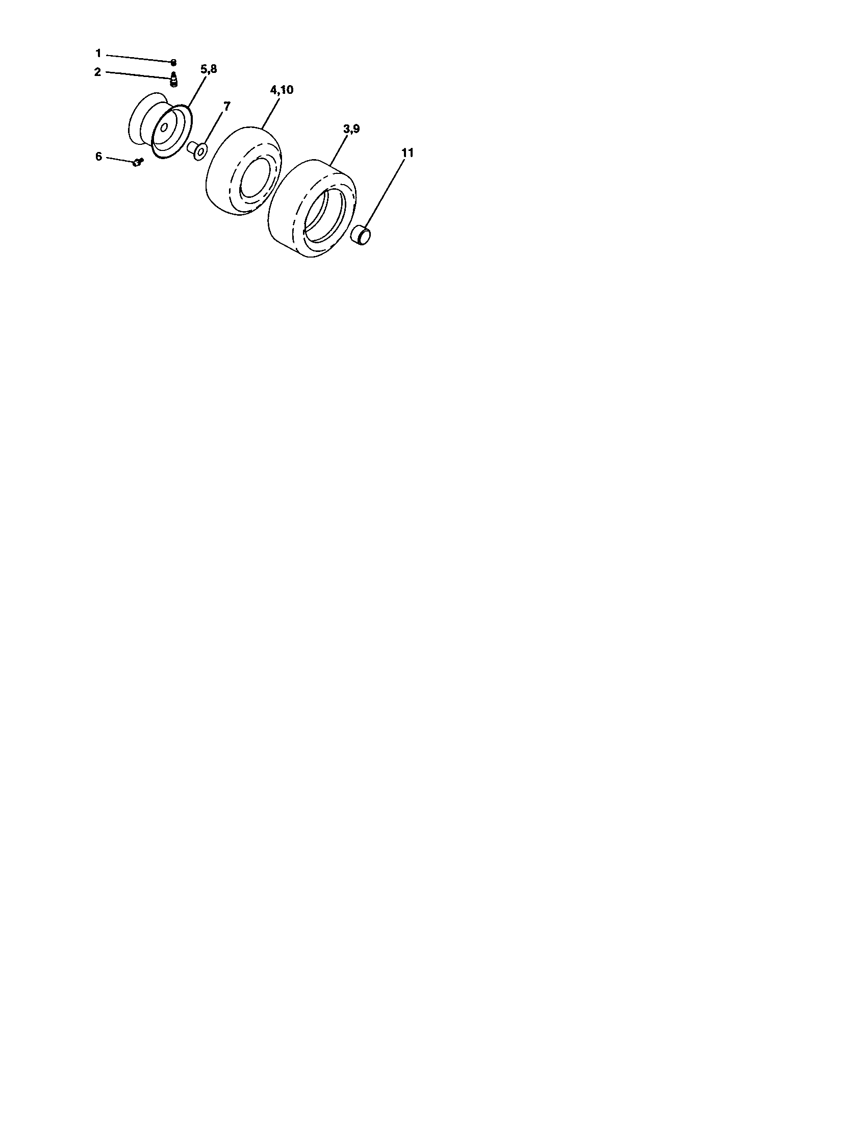 Wheels And Tires Diagram and Parts List for 917277422  Craftsman Lawn Tractor