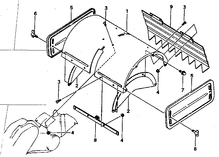 Tine Shield Diagram and Parts List for 636299950  Craftsman Engine