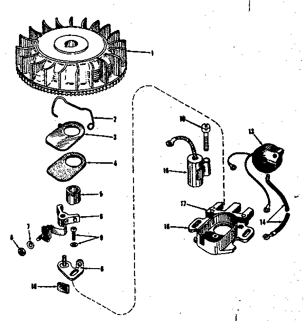 Magneto.(phelon F-3220-h) Diagram and Parts List for 14350402  Craftsman Engine