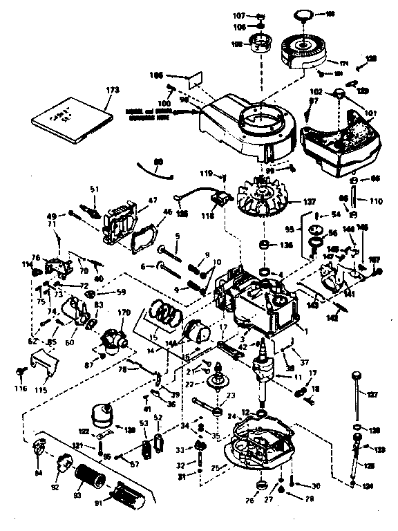 Engine Diagram and Parts List for 143384262  Craftsman Engine