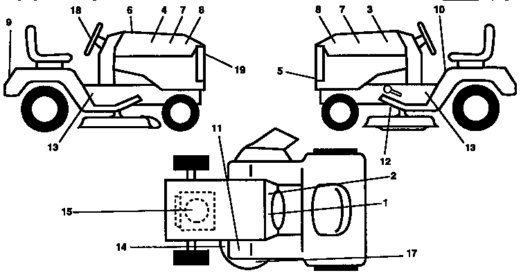 Decals Diagram and Parts List for 917257620  Craftsman Lawn Tractor